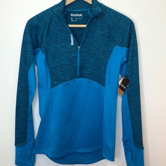Reebok Tops - NWT Reebok Blue Half-zip Pullover Sz Small Active